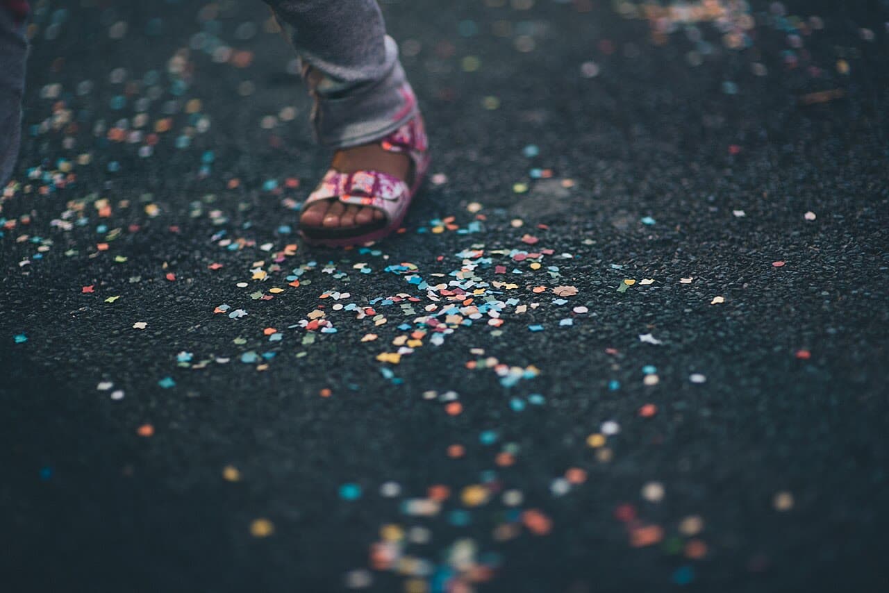 Demo photo: Confetti on the ground